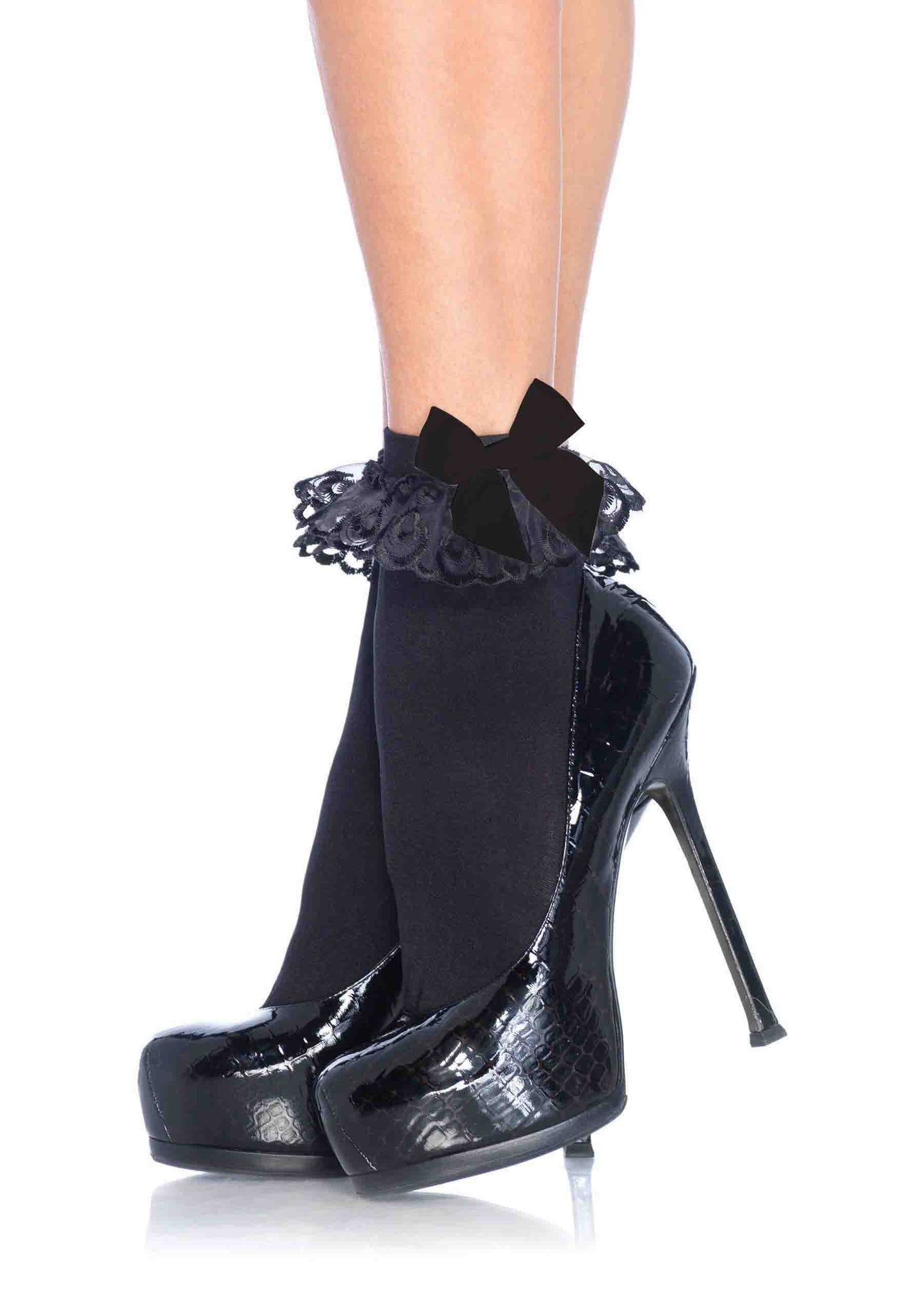 Stocking Bow & Lace Ruffle