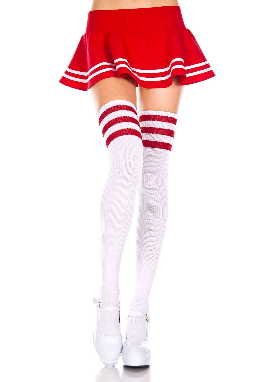 Music Legs Athlete Acrylic Thigh Hi with Striped Top