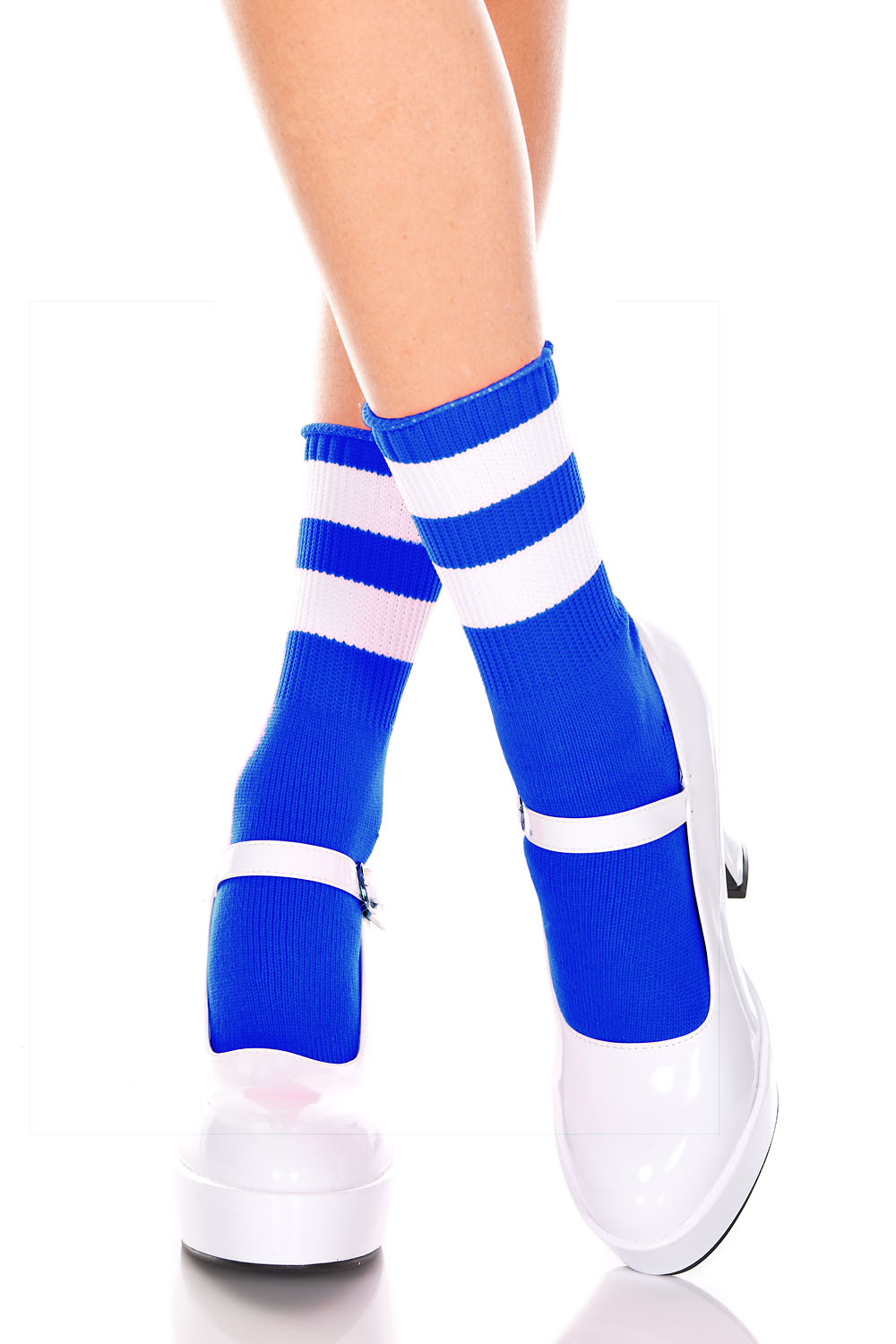 Acrylic Ankle High with Striped Top