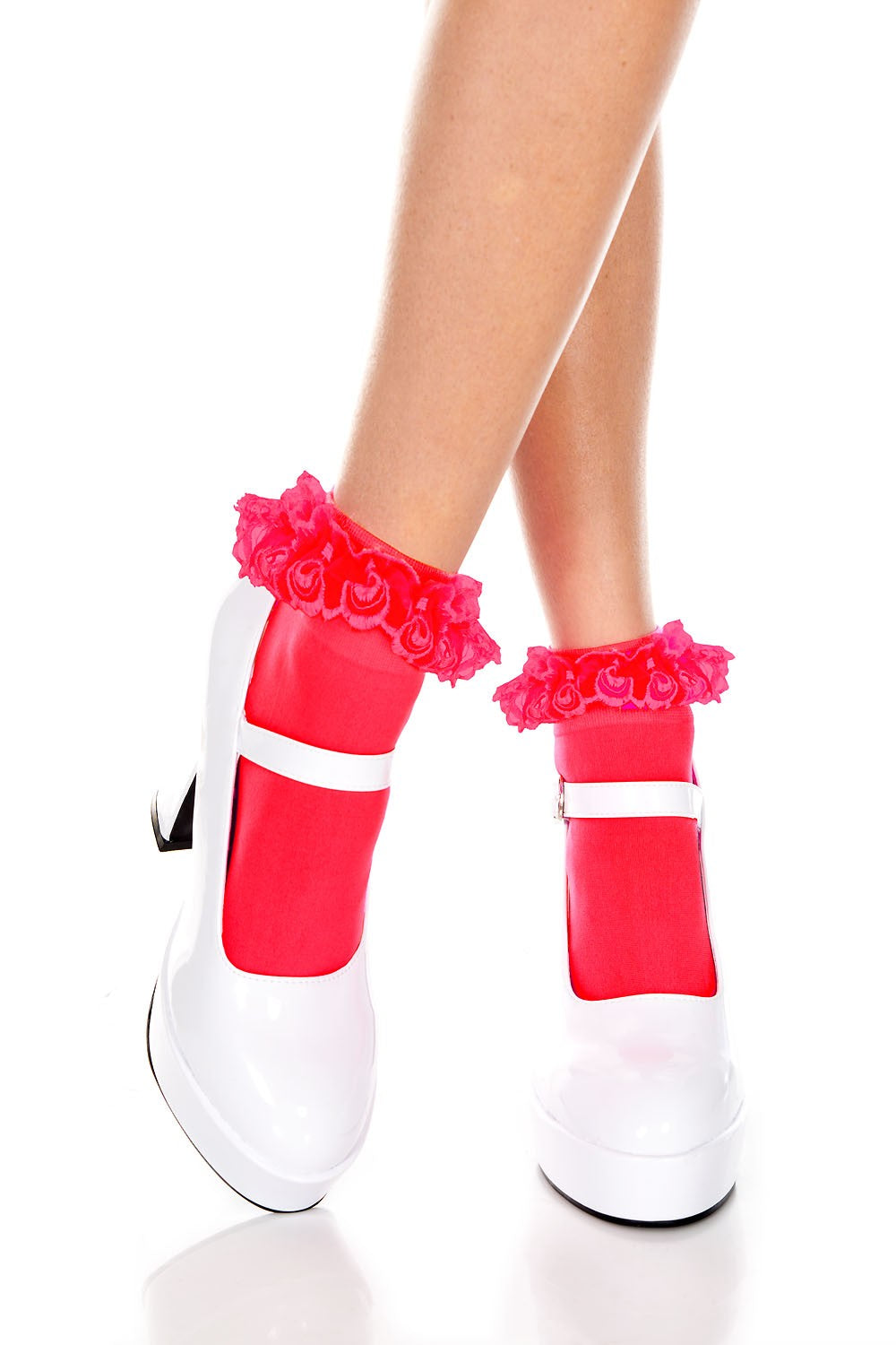 Lace Ruffle Opaque Anklet