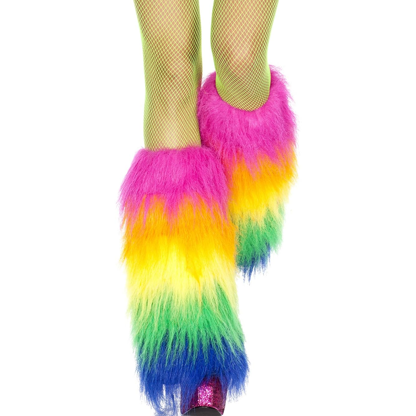 Women's Boot Cuff Cover for Party Costumes Furry Festival Leg Warmers, Rainbow