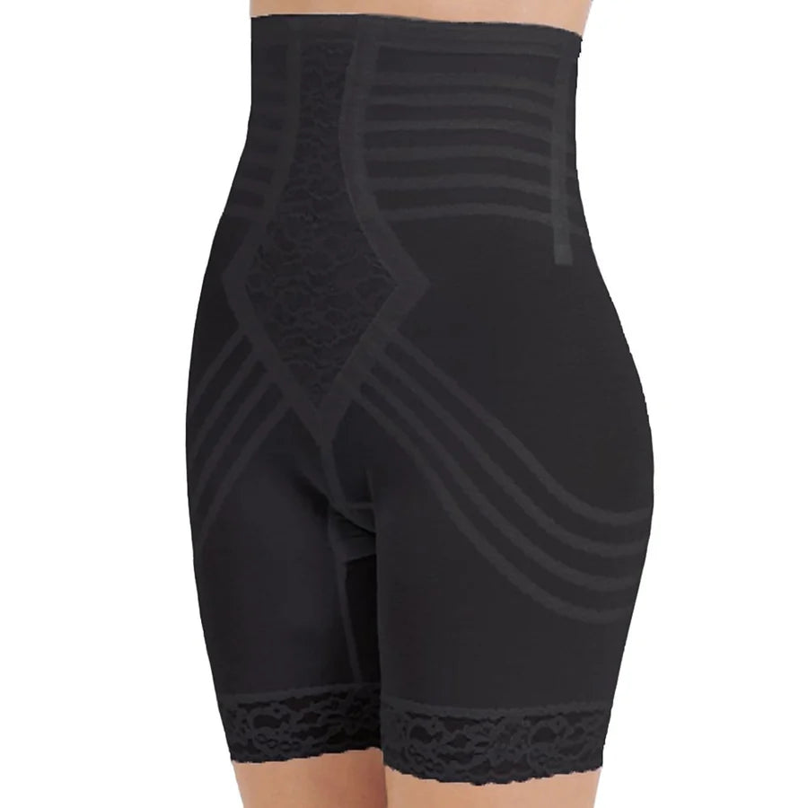 6201 Breathable High Waist Thigh Slimmer with Side Zipper | No Roll Power Mesh Hourglass Shaper | Firm to Extra Firm Support