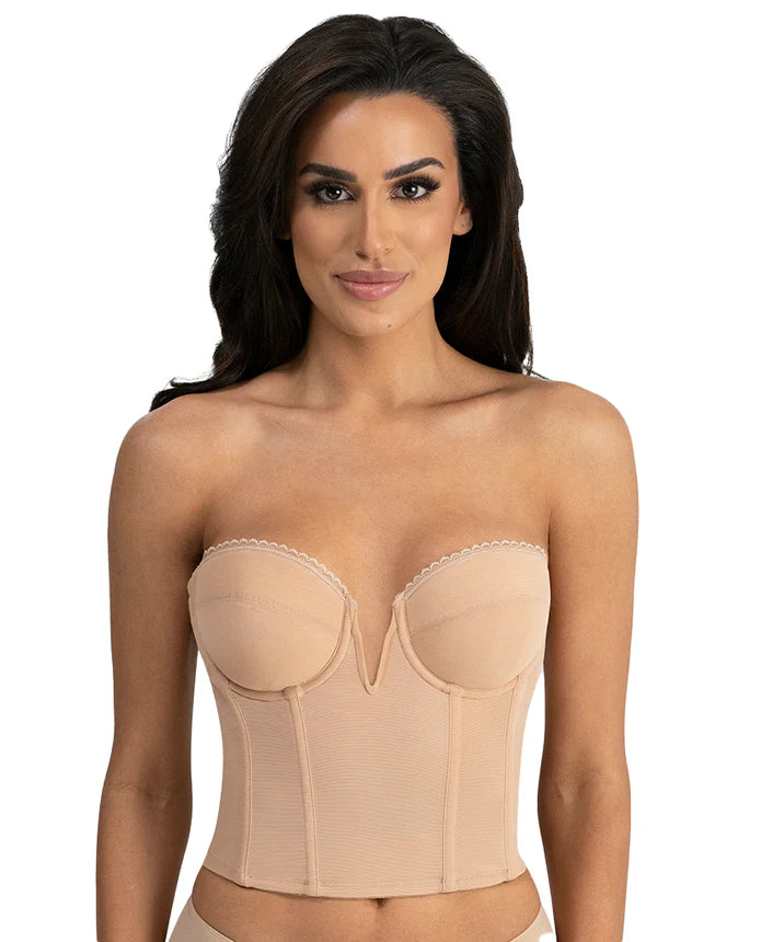 6390 Valerie Deep Front Plunge V-Wire Backless Strapless Bridal Bra