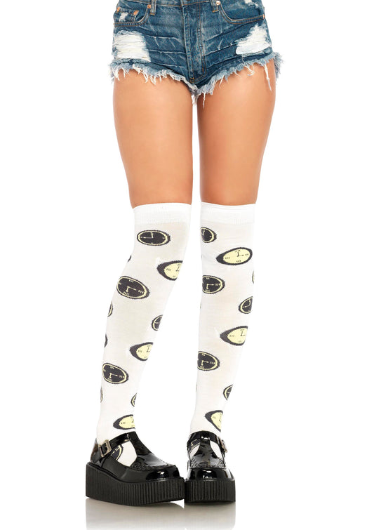 Tick Tock Over the Knee Socks