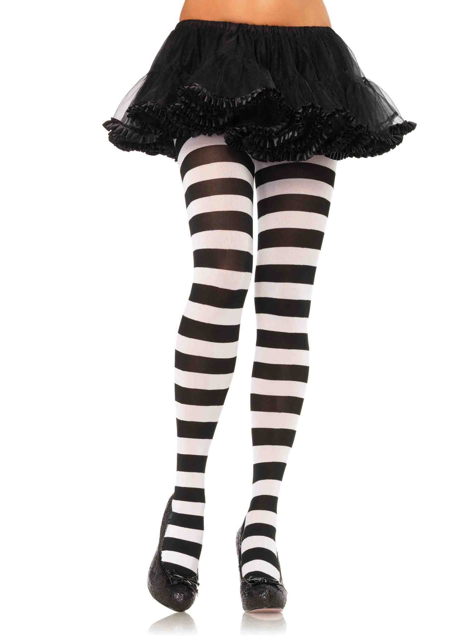 Wide Stripe Opaque Tights