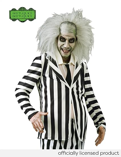 Rubies Beetlejuice Men's Costume for Themed Parties and Halloween, Black/White, Standard