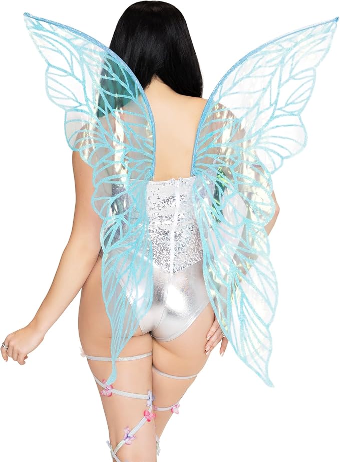 Leg Avenue Iridescent Strapless Fairy Wings, One Size Lightweight And Comfortable Butterfly Costume Wings With Shimmer Fabric And U-Wire Frame