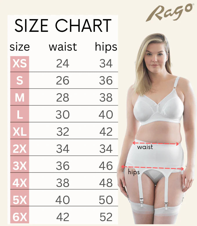 72522 Garter Belt | Six Metal Garters | Moderate Shaping & Tummy Control