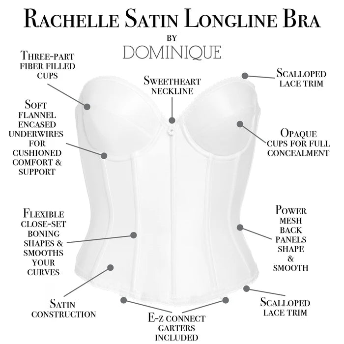 7750 Rachelle Satin Longline Bridal Bra