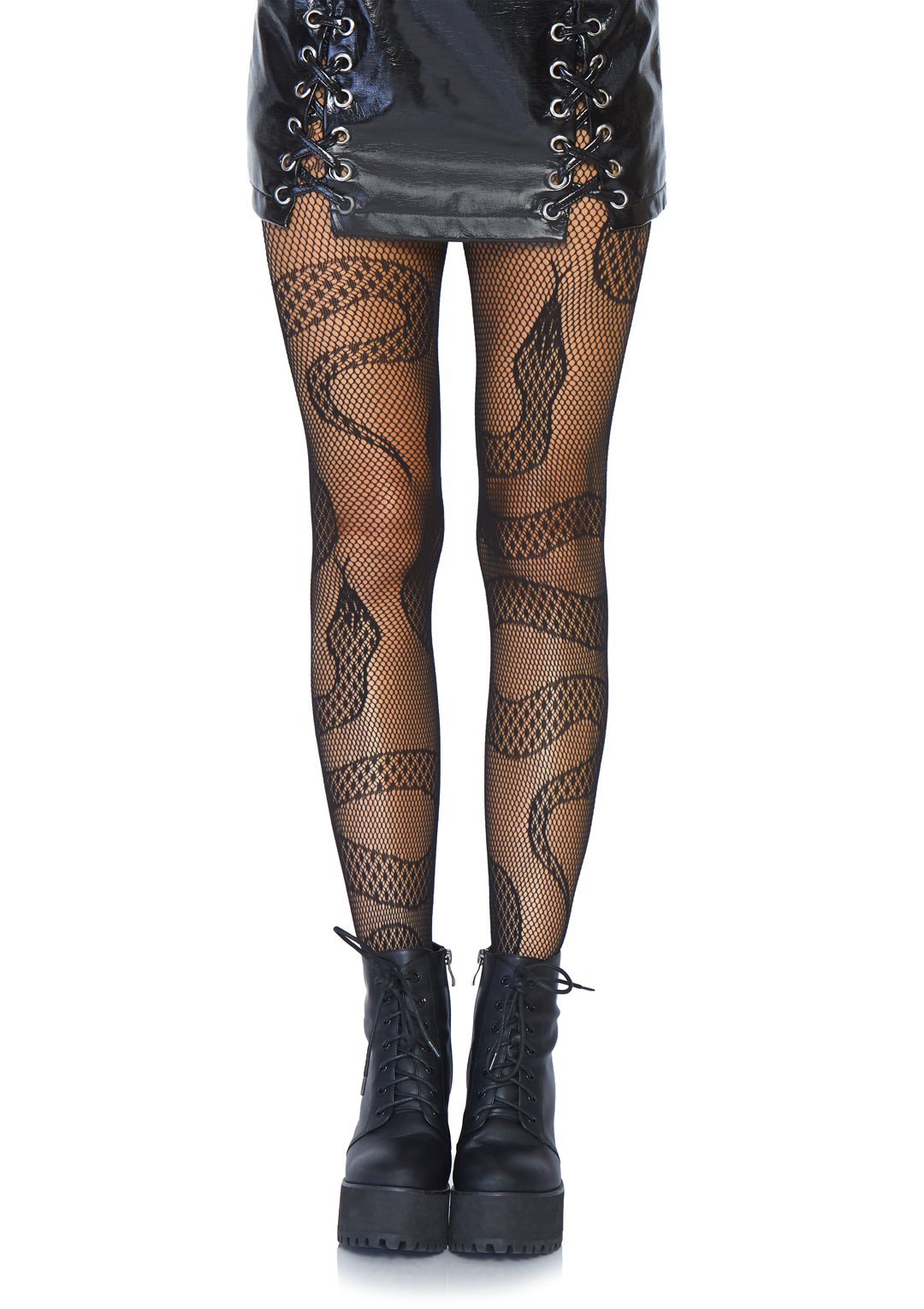 Snake Fishnet Tights