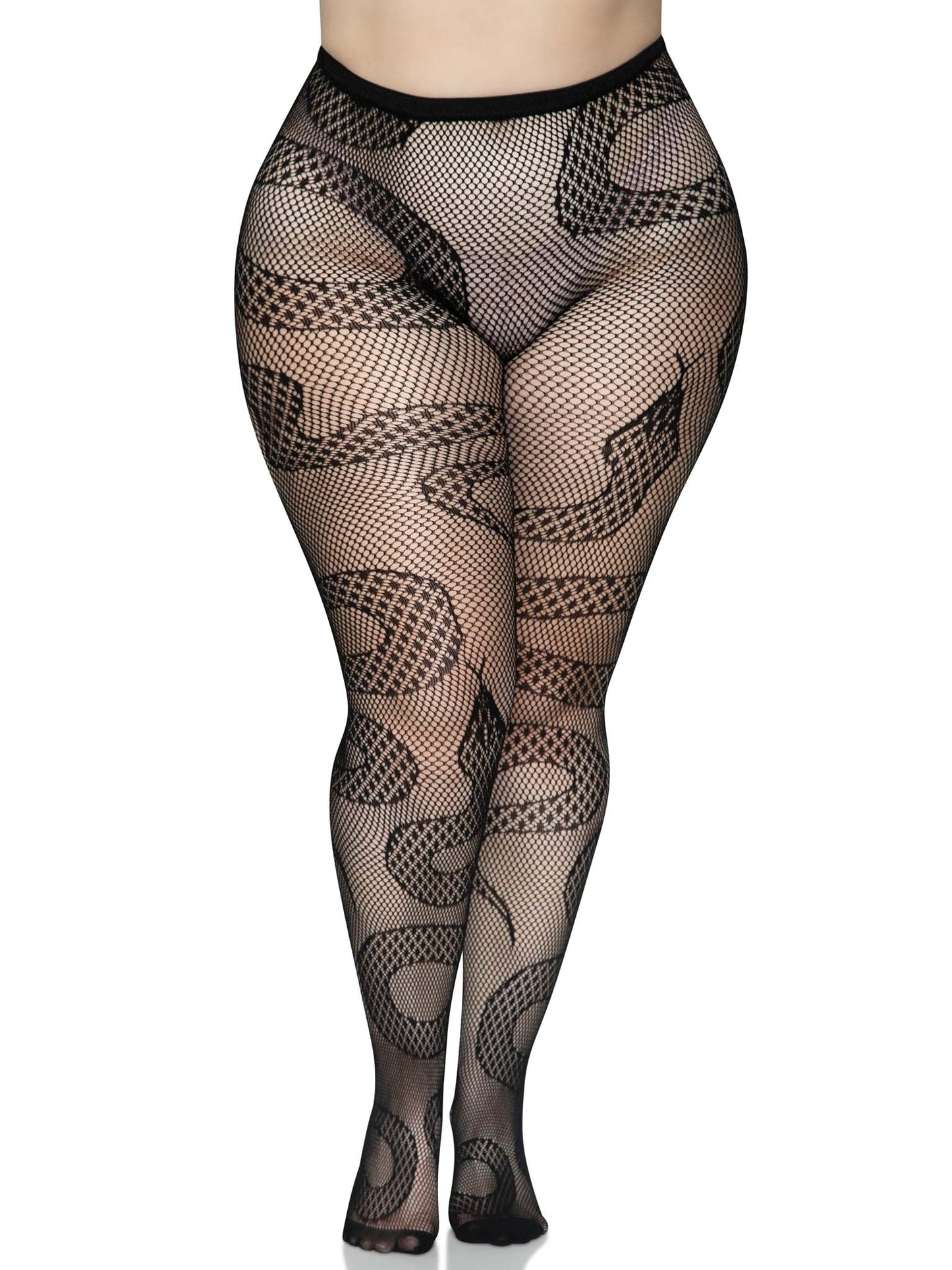 Snake Fishnet Tights
