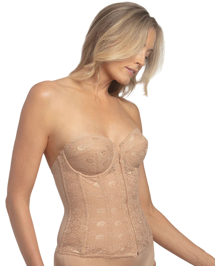 8249 Francesca Lace Strapless Front Closure Longline Bridal Bra