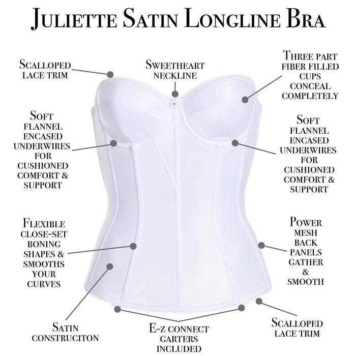 8950 Juliette Satin Longline Bridal Bra