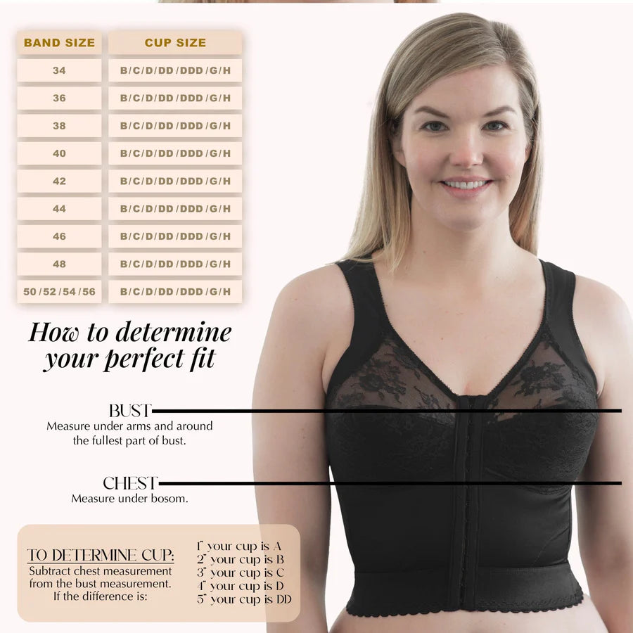 9603 Front Closure Back Support Long Line Bra