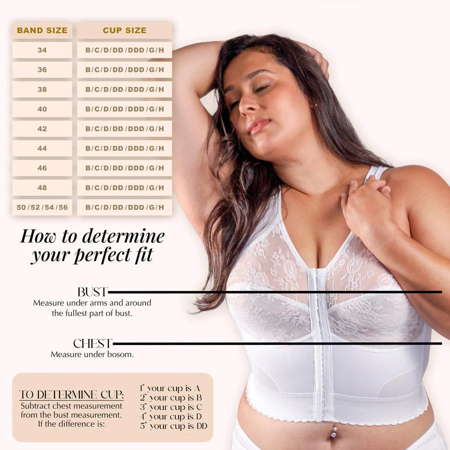 9603 Front Closure Back Support Long Line Bra