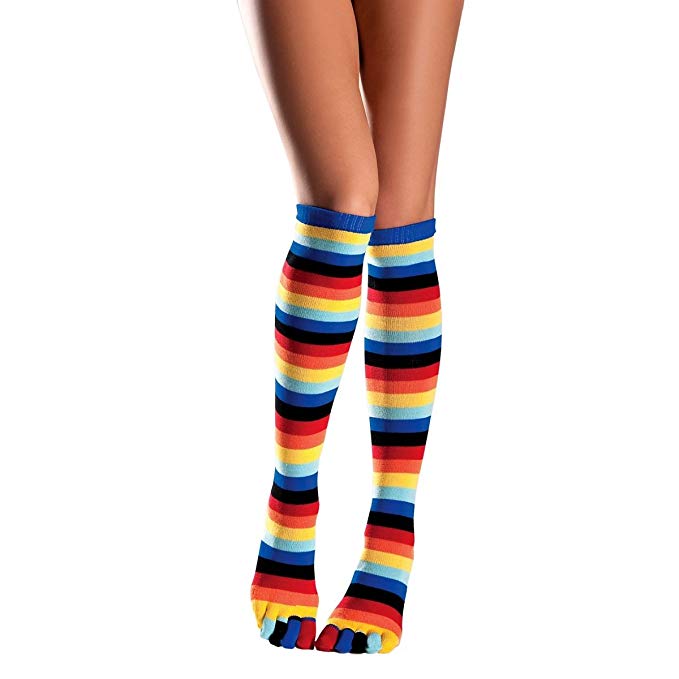 Knee-High Rainbow Toe Socks Adult Hosiery