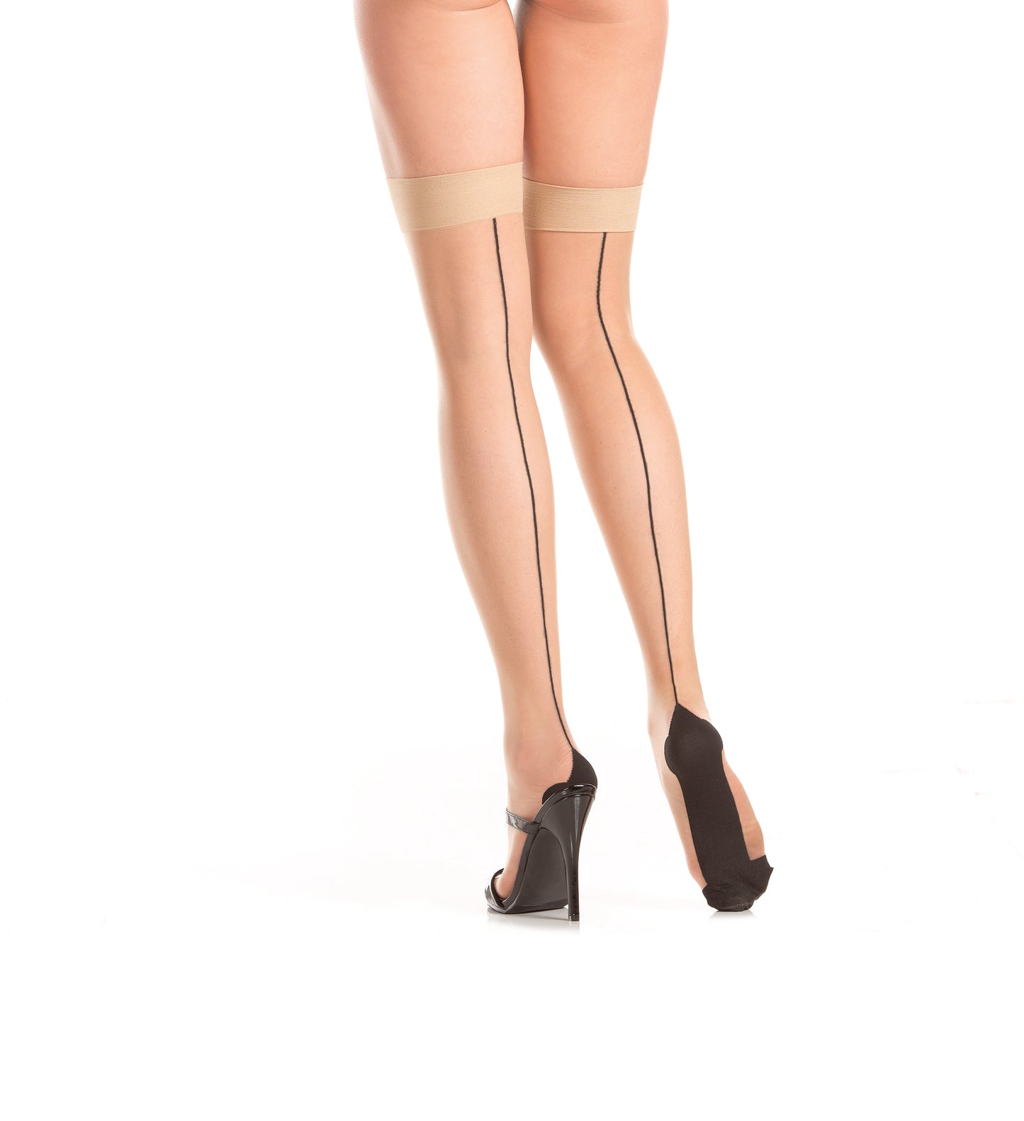 Be Wicked seamed thigh highs Nude
