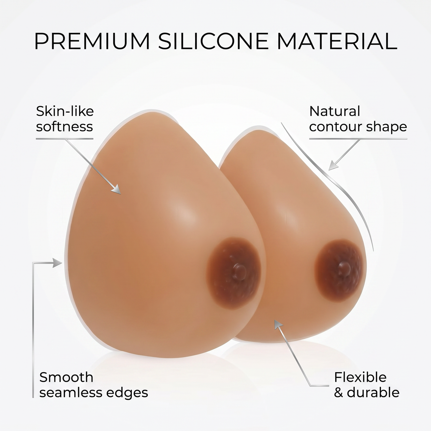 ENVY BODY SHOP Rounder Fuller Concave Back Tear Drop Silicone Breast Forms