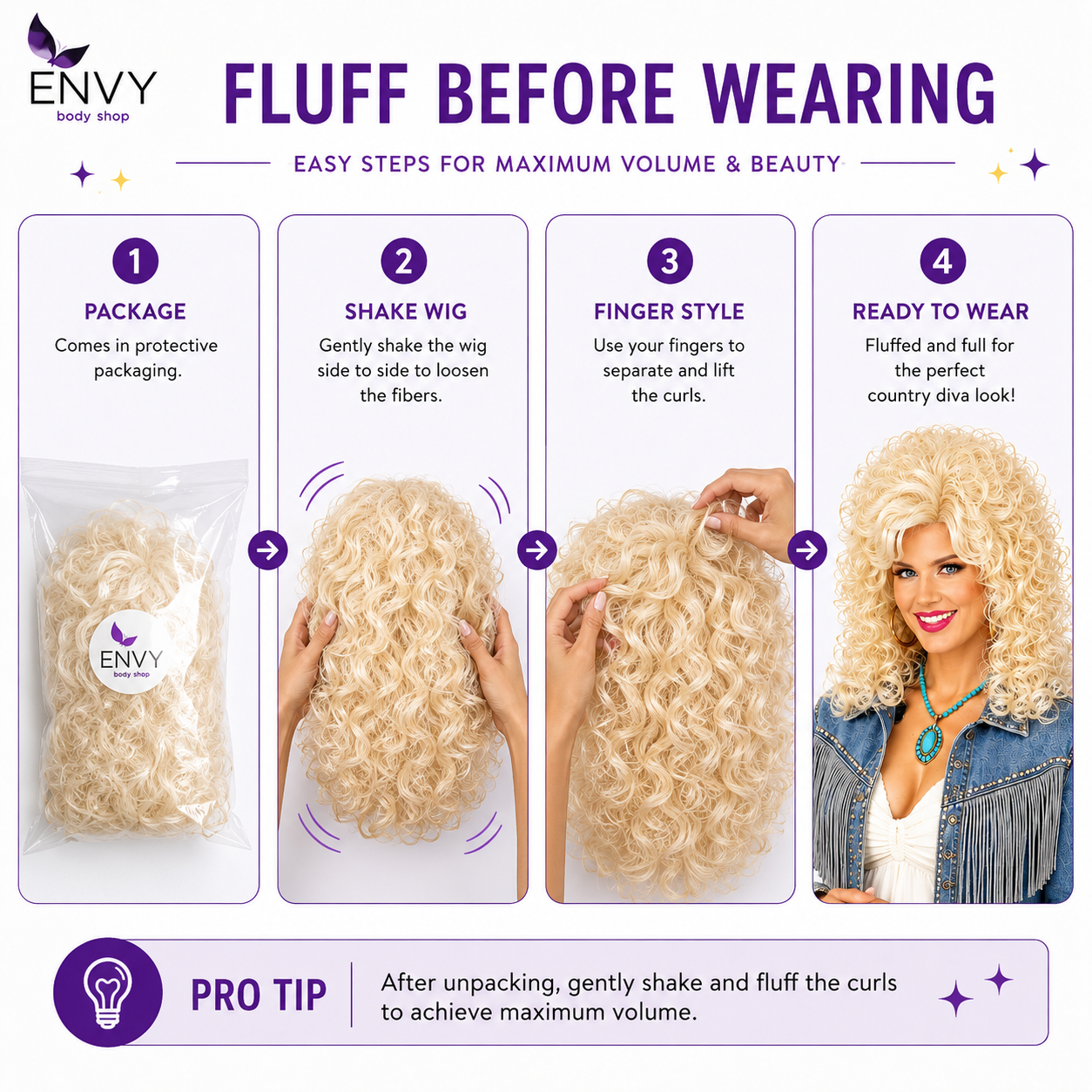 Country Diva Wig for Women, Blonde Curly Western Costume Wig with Bangs, Big 80s Volume Synthetic Wig for Dolly-Inspired Looks, Country Concerts, Halloween, Western Parties & Stage (Country Diva)