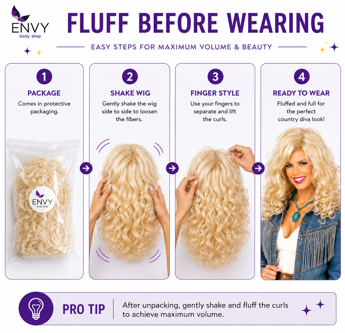 Country Diva Wig for Women, Blonde Curly Western Costume Wig with Bangs, Big 80s Volume Synthetic Wig for Dolly-Inspired Looks, Country Concerts, Halloween, Western Parties & Stage (Bombshell Beauty)