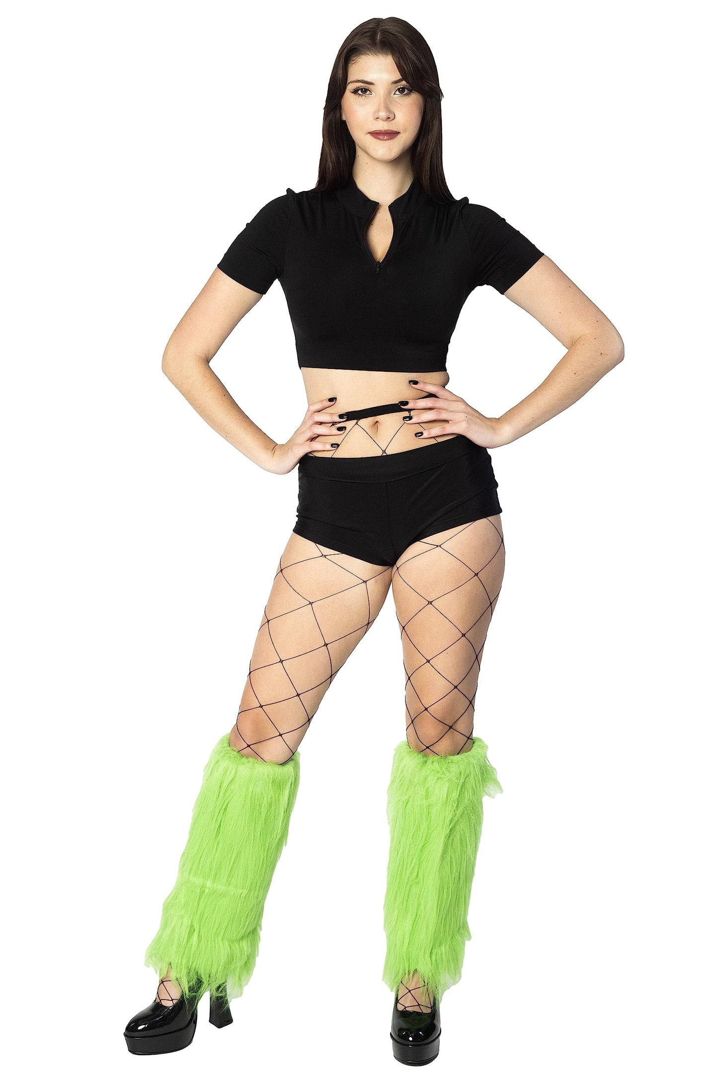 Women's Boot Cuff Cover for Party Costumes Furry Festival Leg Warmers, Neon Green