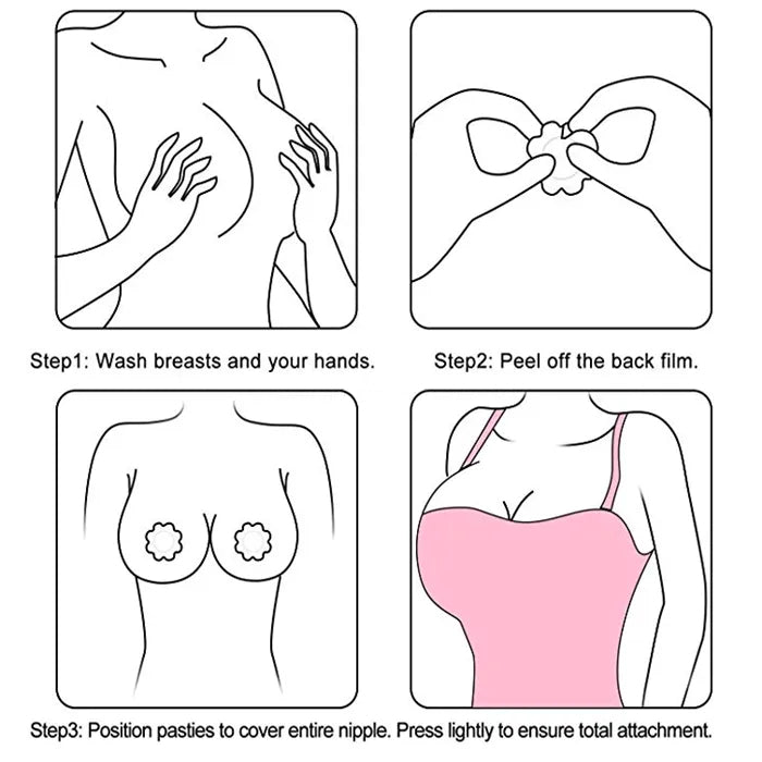 ENVY BODY SHOP Disposable Flower Petal Shape Adhesive Nipple Cover Breast Pasties
