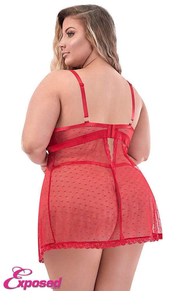 M112 Baby Doll & G-String Set - Back View