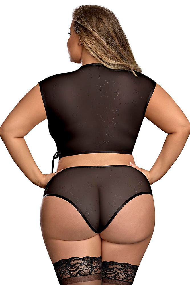 M169 Wrap Top & Hipster Panty - Back View