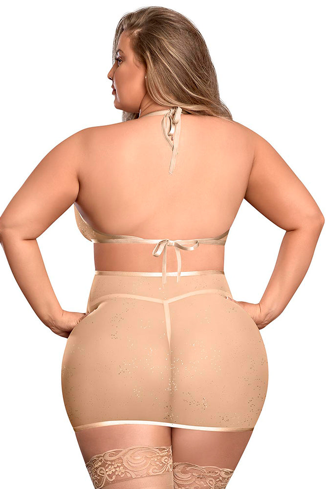 M171 Wrap Halter Chemise & G-String - Back View