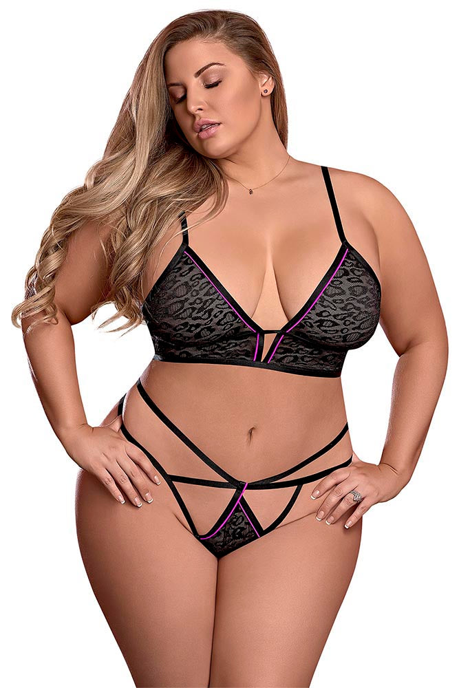 M179 Cropped Cami & Thong Set - Back View