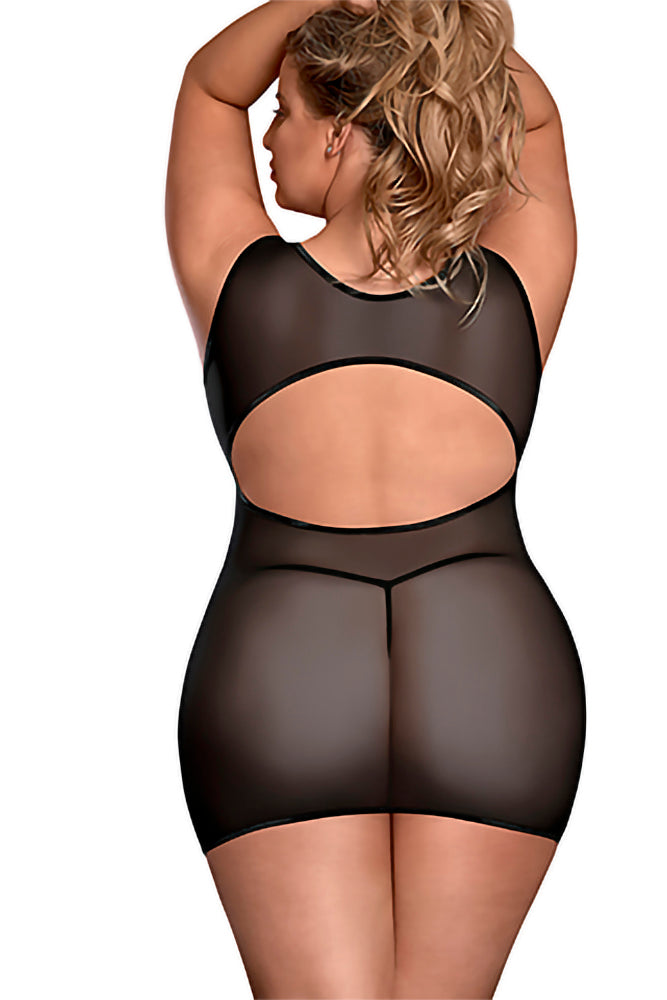 M215 Underboob Dress & Crotchless G-String - Back View