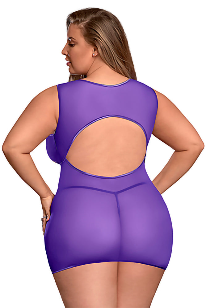 M215 Underboob Dress & Crotchless G-String - Back View