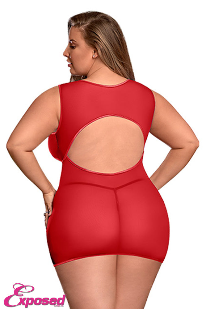 M215 Underboob Dress & Crotchless G-String - Back View