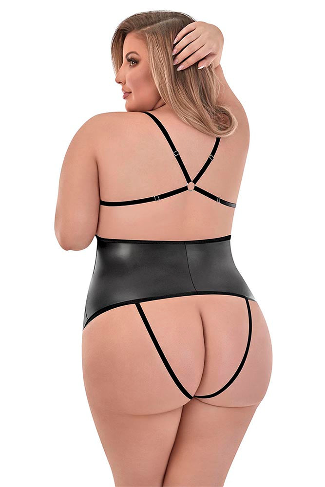 M240 Cupless Chemise W/attached Crotchless Panty - Back View