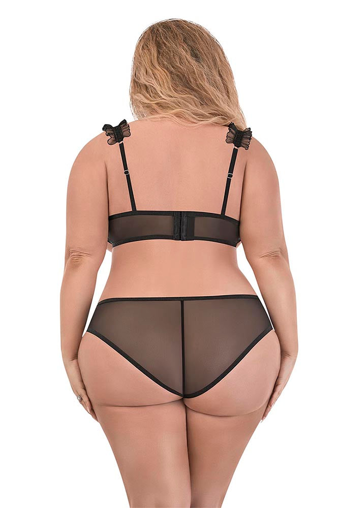 M252 Open Cup Bralette & Cut Out Boy Short - Back View