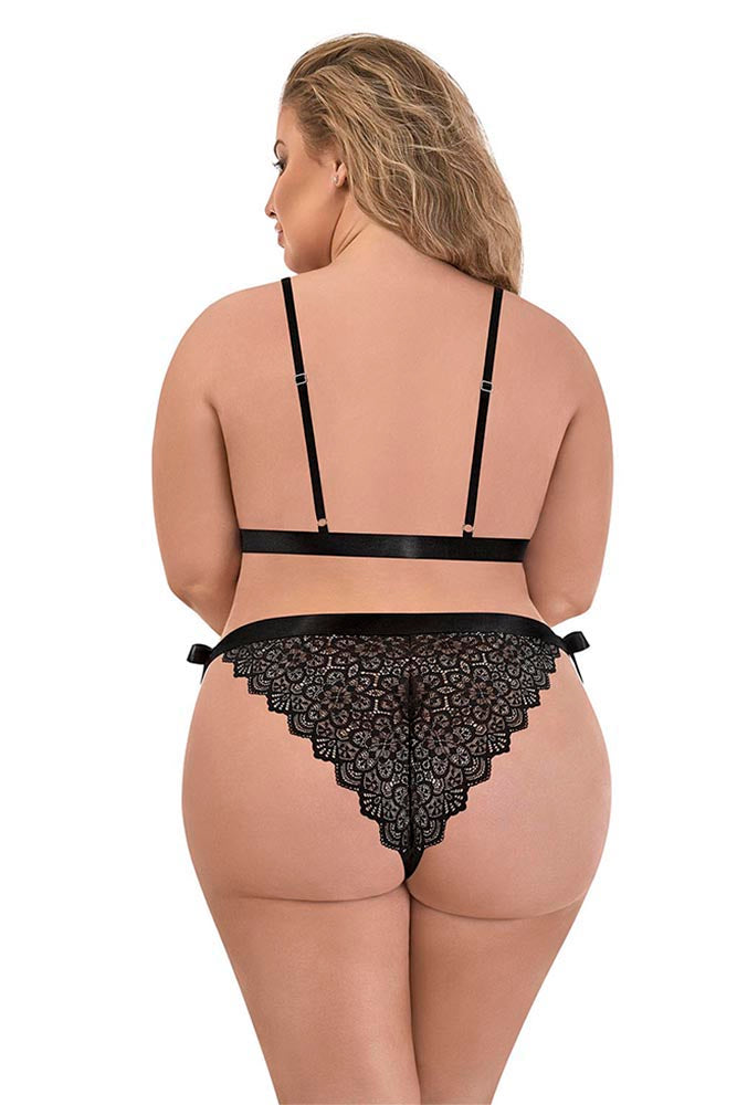 M256 Ribbon Tie Bra & Panty Set - Back View