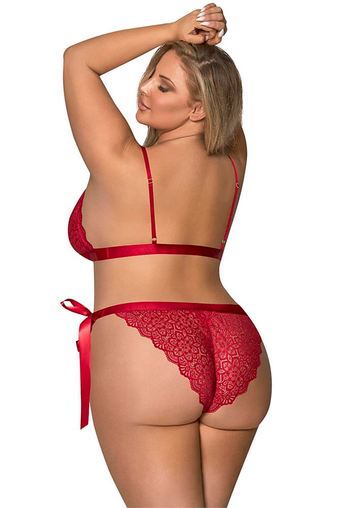 M256 Ribbon Tie Bra & Panty Set - Back View
