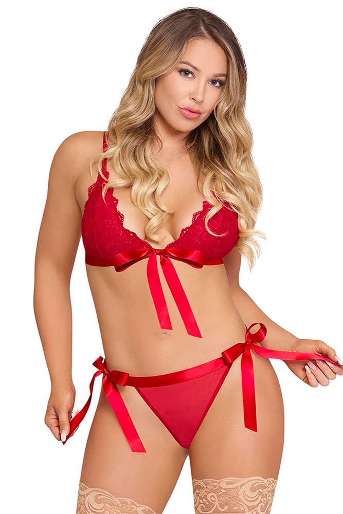 M256 Ribbon Tie Bra & Panty Set