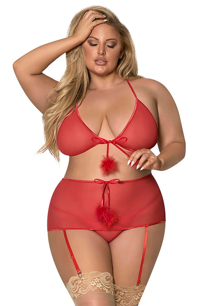 M279 Marabou Bra, Garter Skirt & G Set