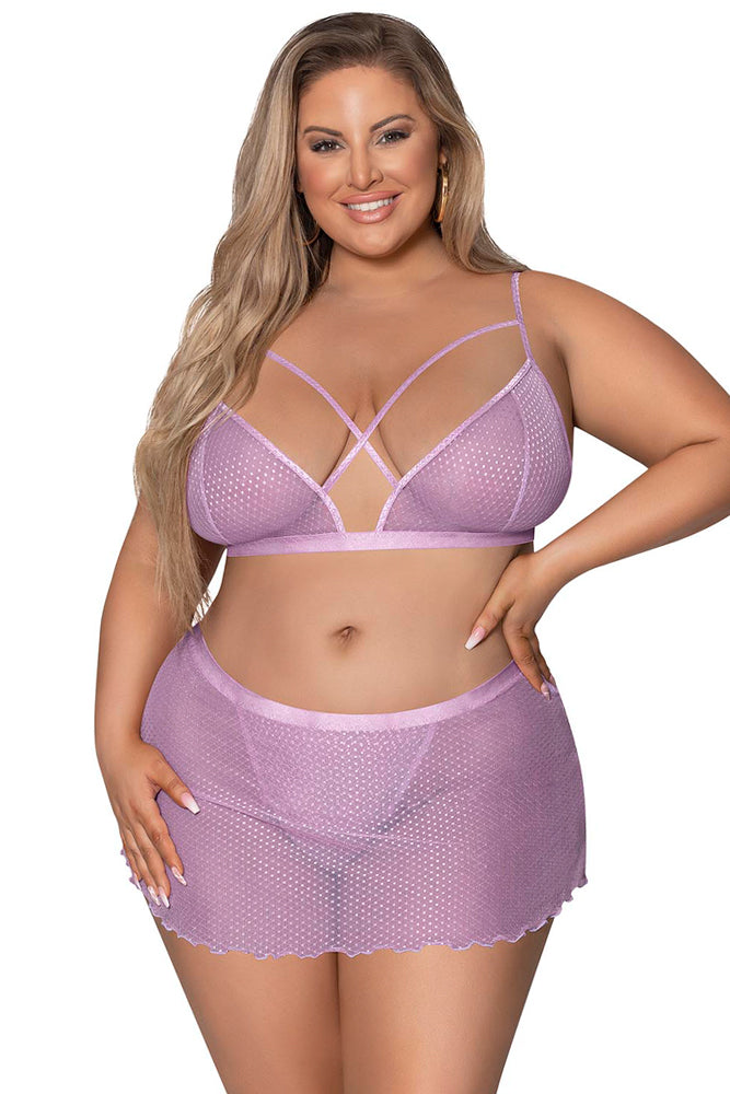 M286 Strappy Bralette w/Flirty Thong Skirt