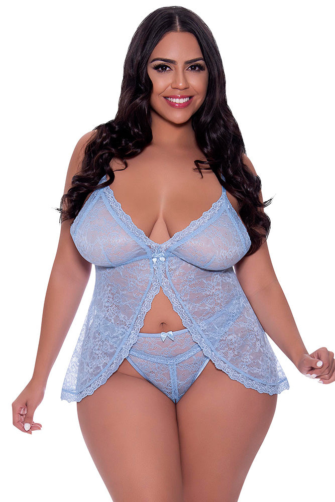 M307 Baby Doll & Split Crotch Panty Set