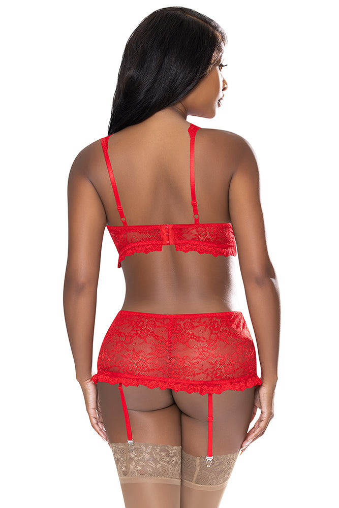 M311 Bralette, Garter Skirt & G-Set - Back View