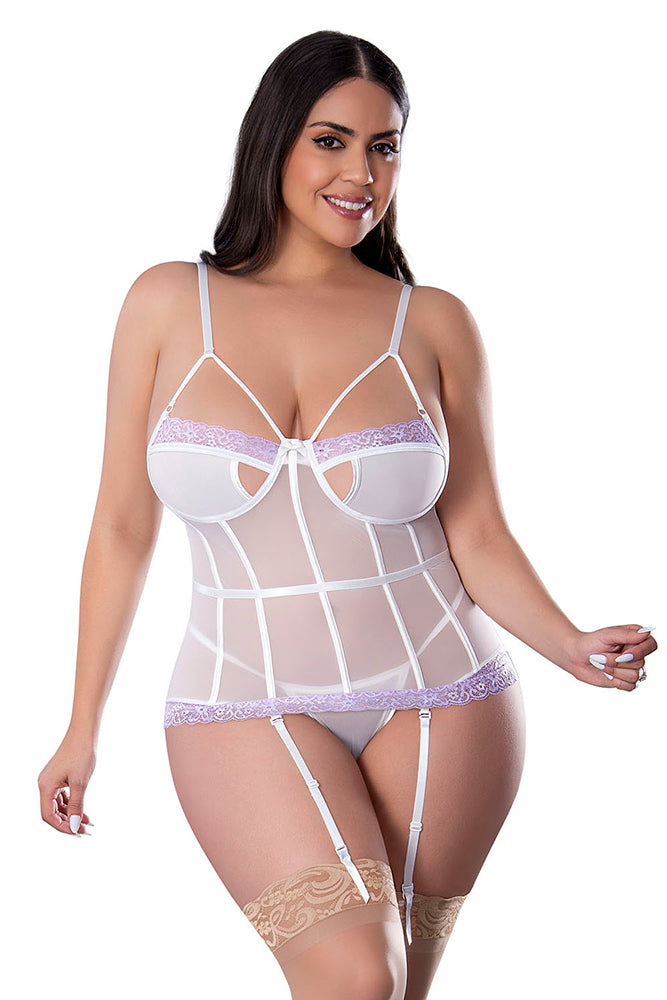 M335 Keyhole Basque & Crotchless G-String