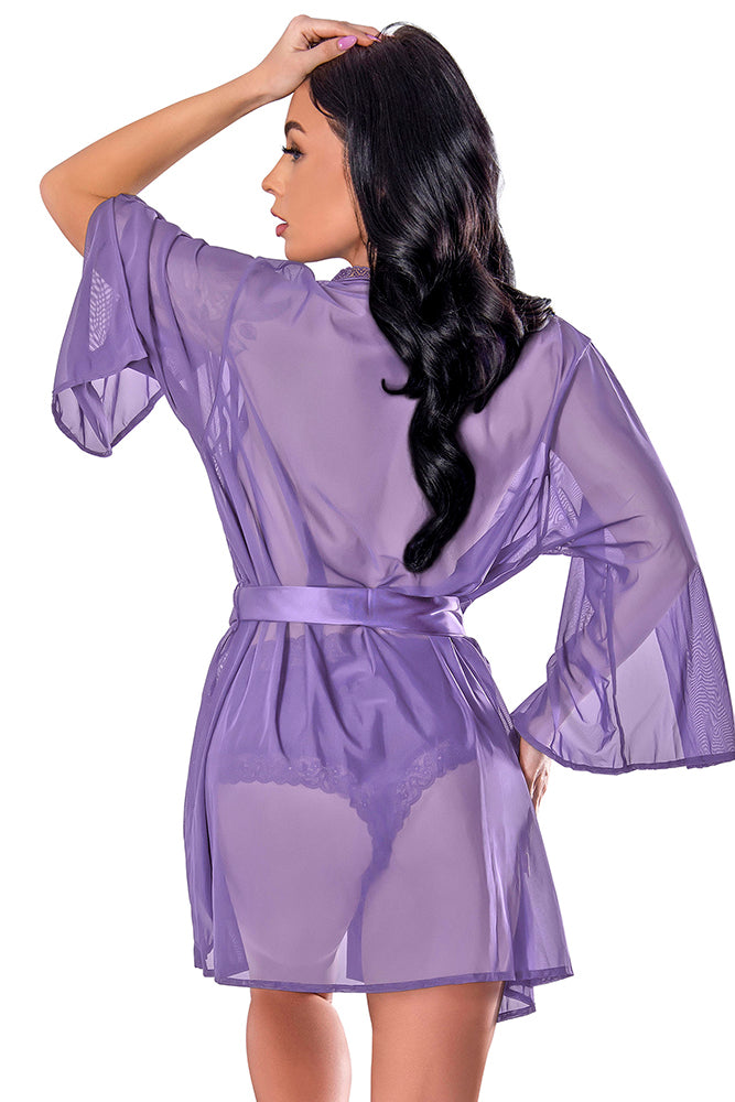 M336 Flutter Sleeve Robe - Back View