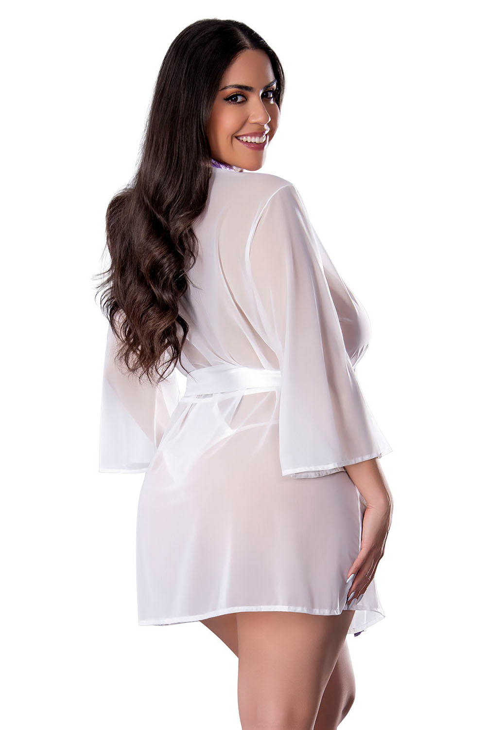 M336 Flutter Sleeve Robe - Back View