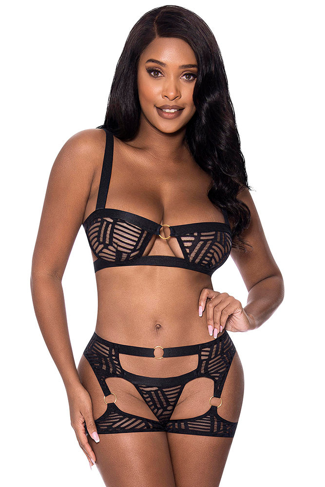 M343 Balconette Bra & Stirrup Thong Set