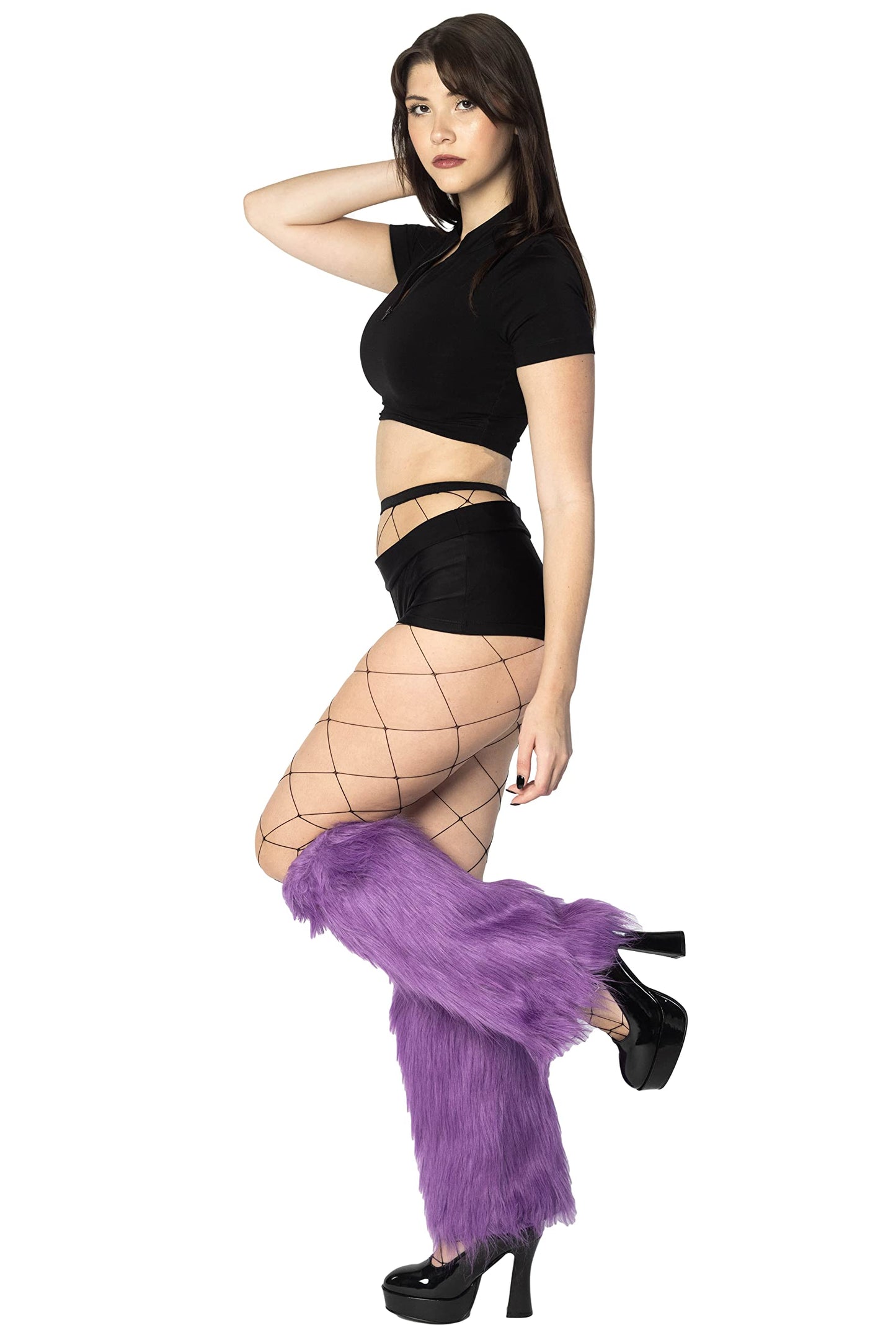 Women's Boot Cuff Cover for Party Costumes Furry Festival Leg Warmers, Purple