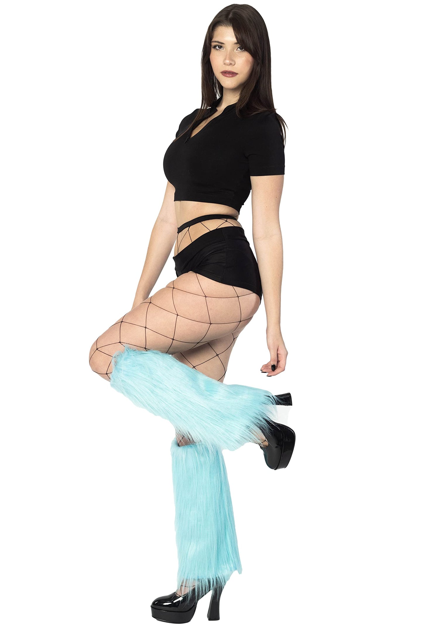 Women's Boot Cuff Cover for Party Costumes Furry Festival Leg Warmers, Turquoise