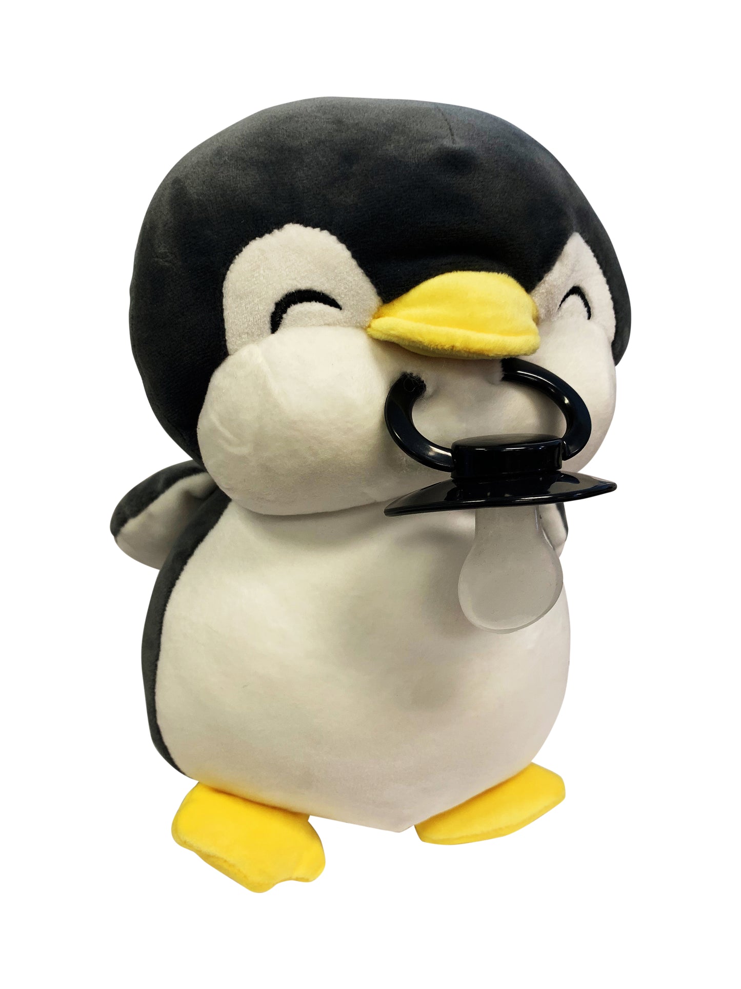 Pacifier Stuffie Animal Plush Kiss The Penguin Pacifier Holder