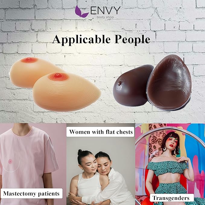 Envy Body Shop Silicone Breast Forms with Adhesive